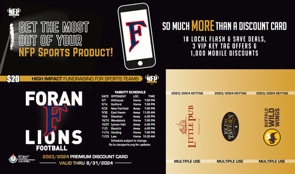 Foran Lions Football Premium Discount Card 2023