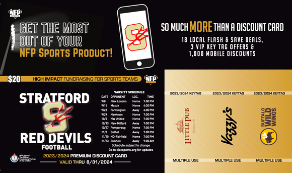 Stratford Red Devils Football Premium Discount Card 2023
