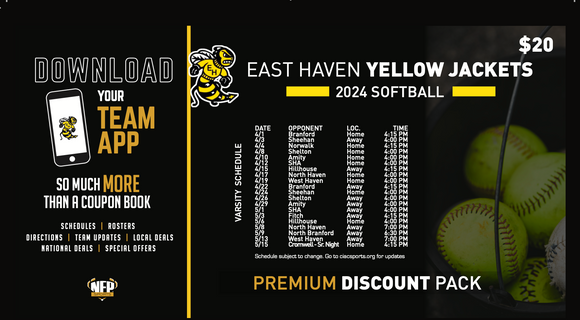 East Haven Yellow Jackets Softball Premium Discount Pack 2024
