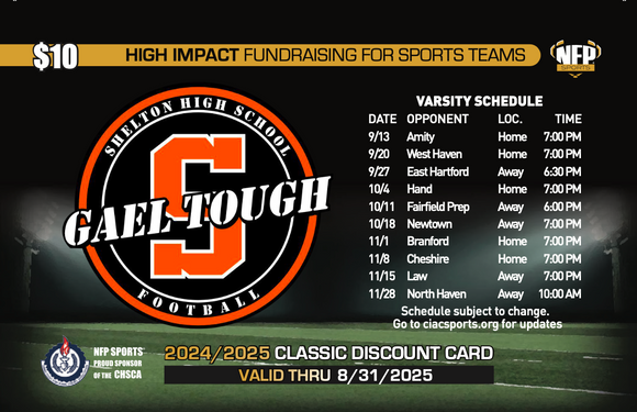 Shelton Gaels Football Classic Discount Card 2024