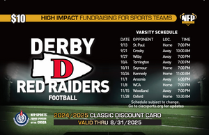 Derby Red Raiders Football Classic Discount Card 2024