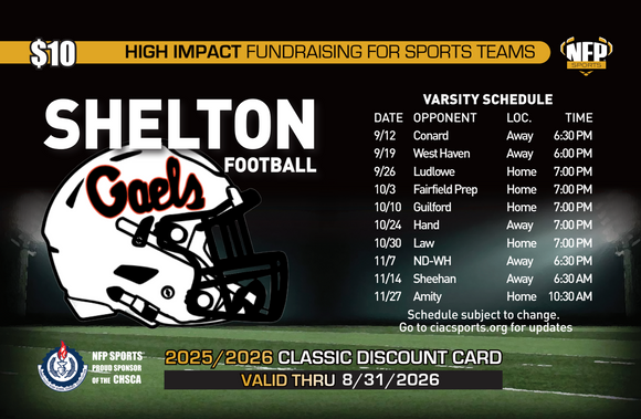 Shelton Gaels Football Classic Discount Card 2025