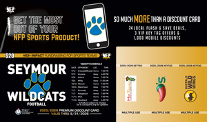 Seymour Wildcats Football Premium Discount Card 2025