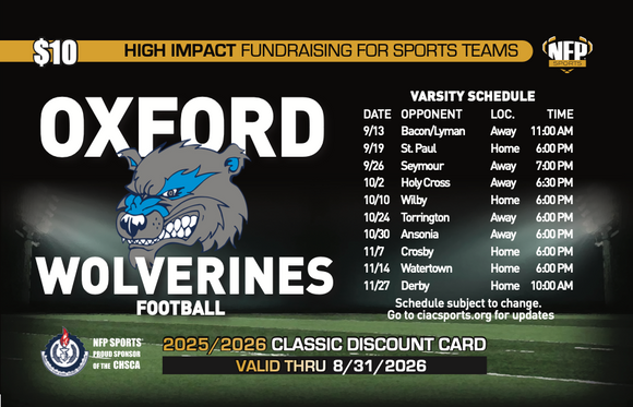 Oxford Wolverines Football Classic Discount Card 2025