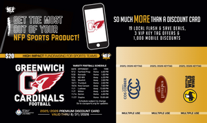 Greenwich Cardinals Football Premium Discount Card 2025