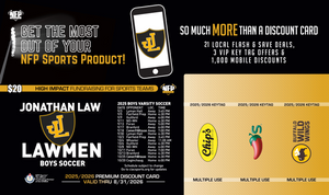 Jonathan Law Lawmen Boys' Soccer Premium Discount Card 2025