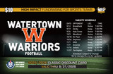 Watertown Warriors Football Classic Discount Card 2025