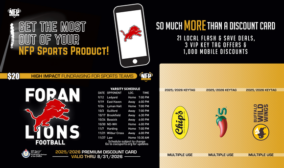 Foran Lions Football Premium Discount Card 2025