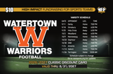 Watertown Warriors Football Classic Discount Card 2026